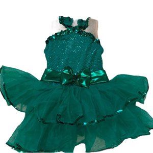 A Wish Come True Kelly Green Dance Outfit XS 3-4T